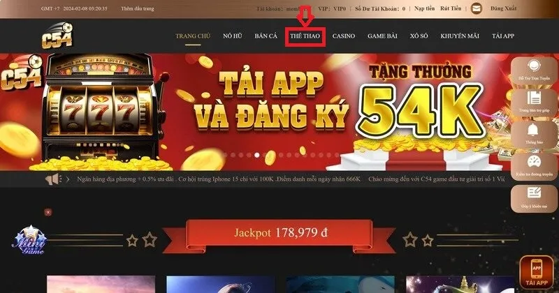 Lựa chọn sảnh thể thao c54 đặc sắc tại nhà cái